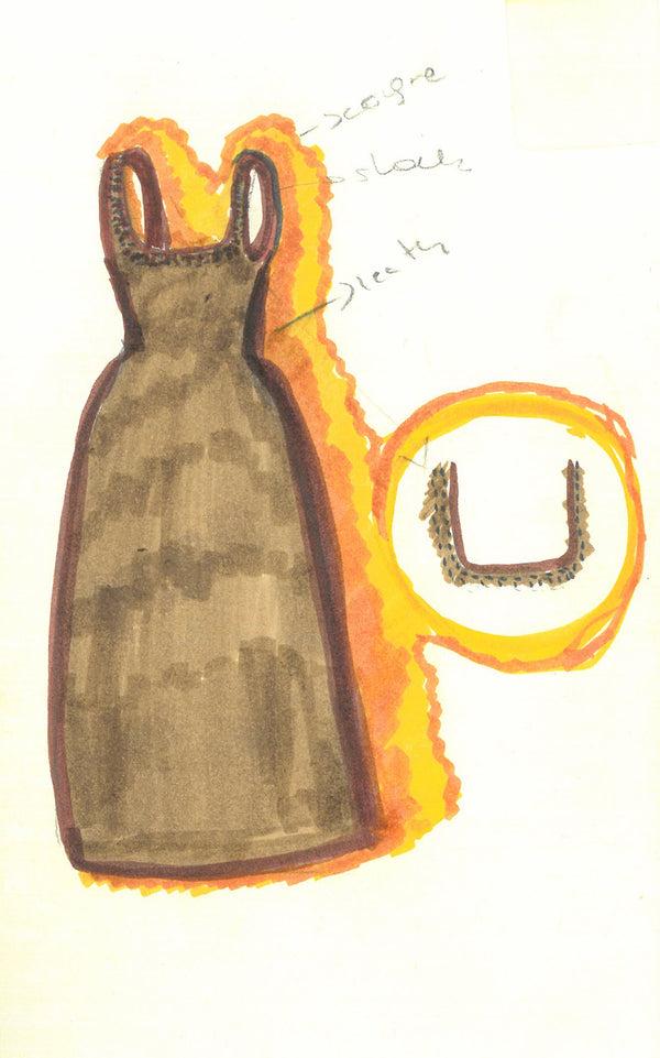 Gabriela Hearst Adaline Midi Dress In Cognac Soft Wool