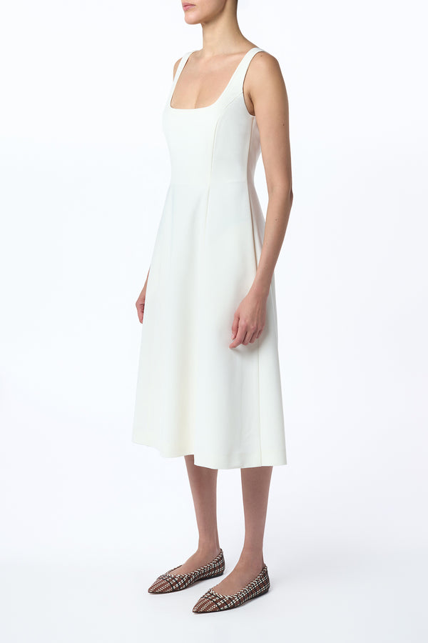 Gabriela Hearst Adaline Midi Dress In Ivory Soft Wool