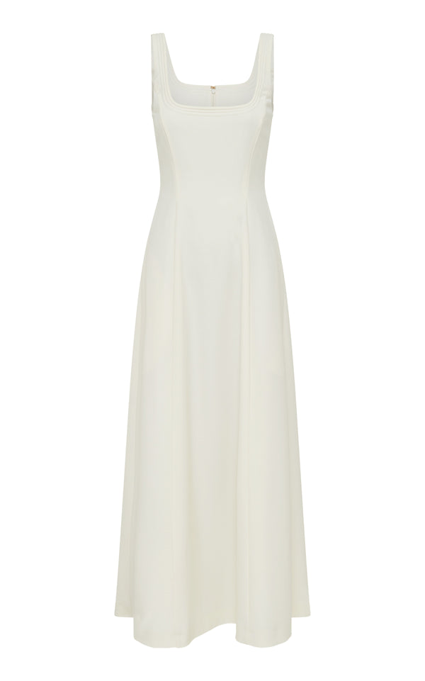 gabriela hearst Adaline Midi Dress in Ivory Soft Wool