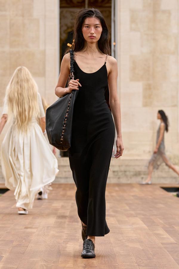 Gabriela Hearst Adeona Chain Maxi Dress In Black Silk