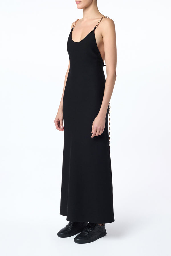 Gabriela Hearst Adeona Chain Maxi Dress In Black Silk
