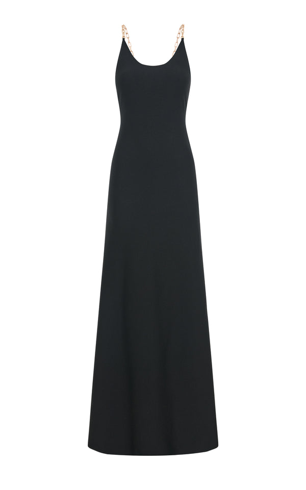 gabriela hearst Adeona Chain Maxi Dress in Black Silk