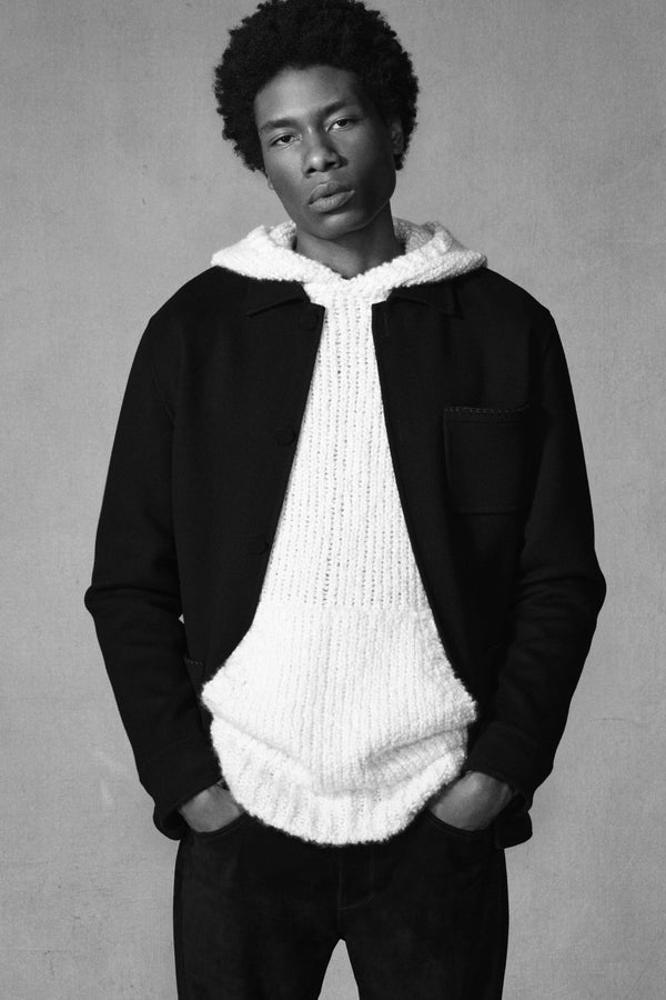 Gabriela Hearst Aditi Knit Hoodie In Ivory Cashmere Boucle