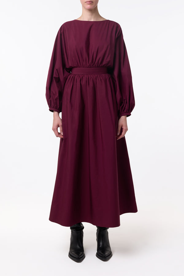 Gabriela Hearst Ahmose Maxi Dress In Bordeaux Sea Island Cotton
