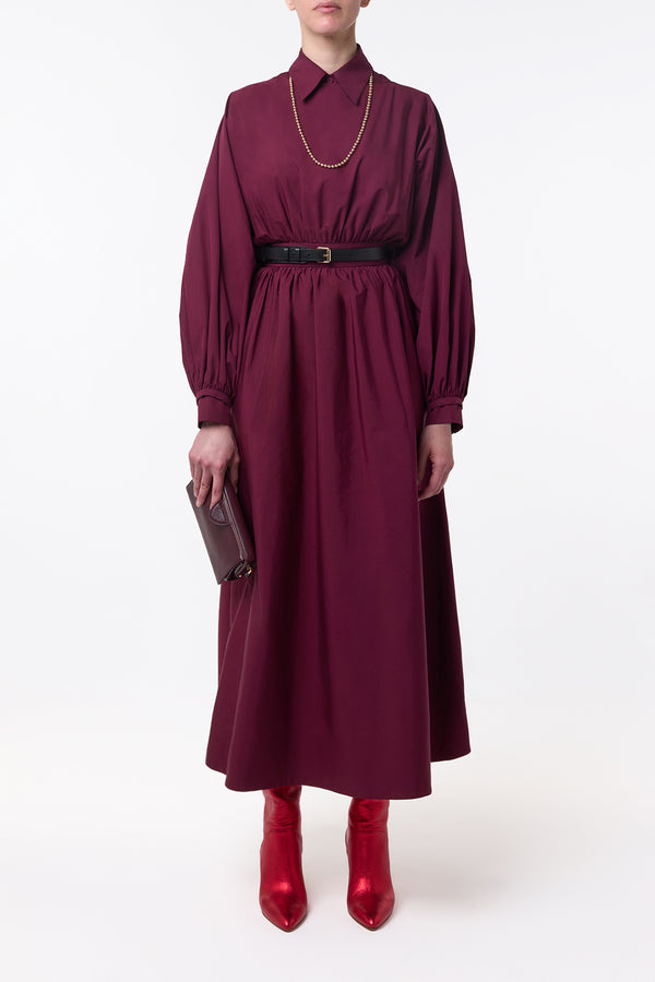 Gabriela Hearst Ahmose Maxi Dress In Bordeaux Sea Island Cotton