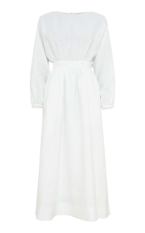 gabriela hearst Ahmose Maxi Dress in White Aloe Linen