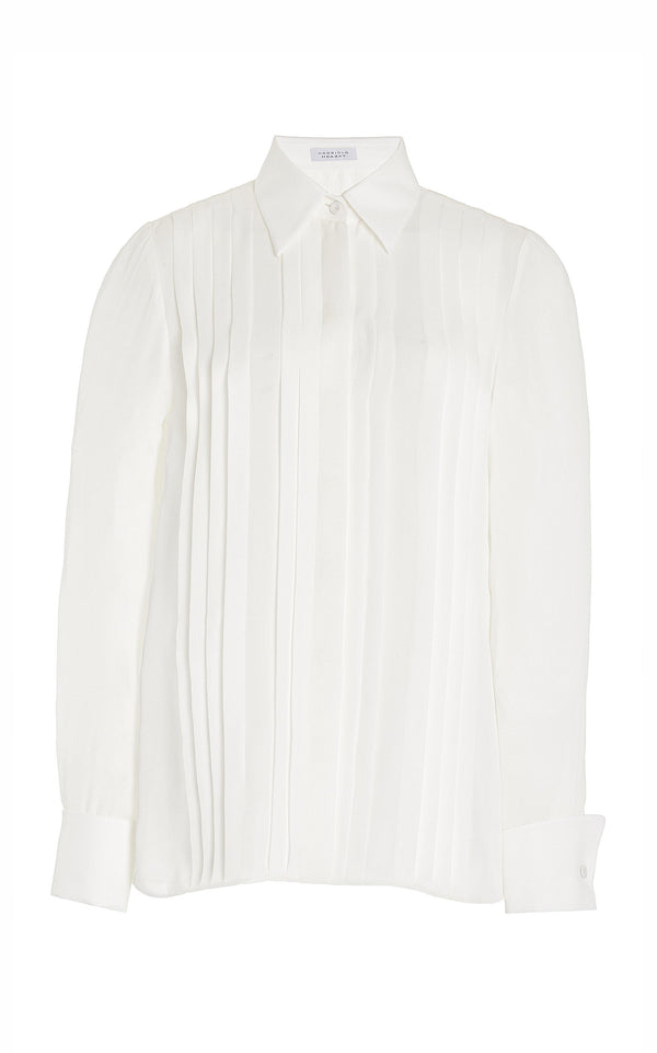 gabriela hearst Aime Shirt in Ivory Silk Georgette Twill