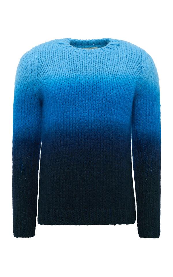 gabriela hearst Aion Knit Sweater in Deep Dye Sky Blue Welfat Cashmere