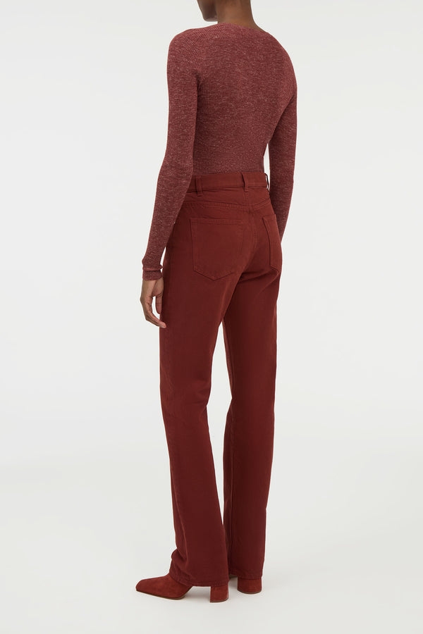 Gabriela Hearst Aiste Knit Cardigan In Burnt Sienna Cashmere Silk With Hemp