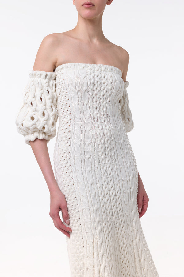 Gabriela Hearst Alastor Knit Maxi Dress In Ivory Wool Cashmere