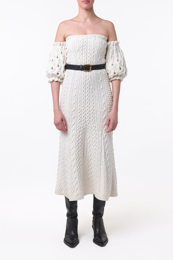 Gabriela Hearst Alastor Knit Maxi Dress In Ivory Wool Cashmere