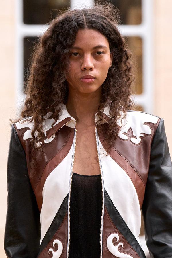 Gabriela Hearst Albie Western Jacket In Multi Nappa Leather