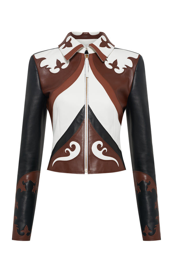 gabriela hearst Albie Western Jacket in Multi Nappa Leather