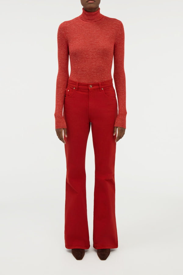 Gabriela Hearst Aldona Knit Turtleneck In Antelope Orange Cashmere Silk With Hemp