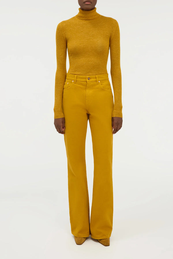 Gabriela Hearst Aldona Knit Turtleneck In Golden Birch Cashmere Silk With Hemp