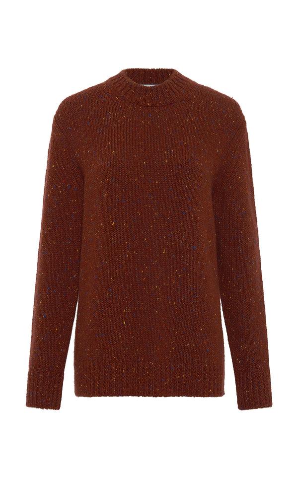 Gabriela Hearst Alfie Knit Sweater In Burnt Sienna Multi Speckle Cashmere