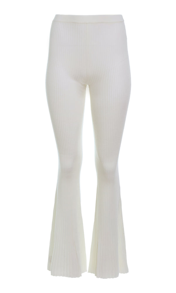 gabriela hearst Alicia Knit Pant in Ivory Merino Wool