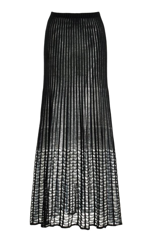 gabriela hearst Althea Knit Maxi Skirt in Black Shappe Silk