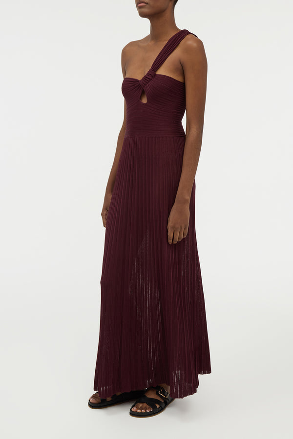 Gabriela Hearst Altura Knit Maxi Dress In Bordeaux Silk