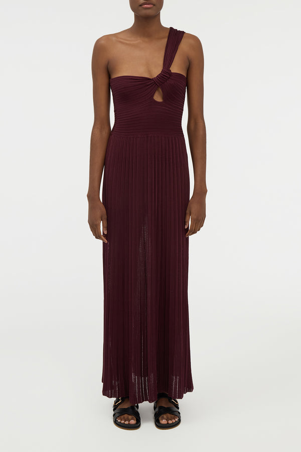 Gabriela Hearst Altura Knit Maxi Dress In Bordeaux Silk