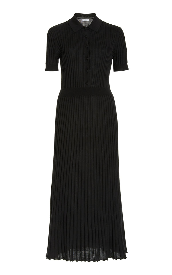 gabriela hearst Amor Knit Midi Dress in Black Cashmere Silk