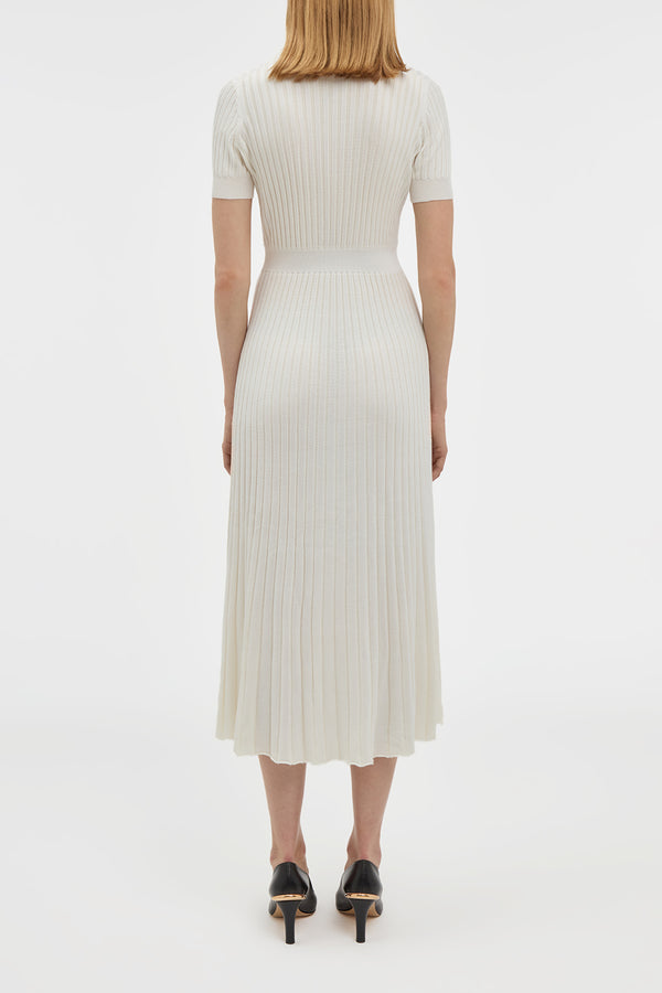 Gabriela Hearst Amor Knit Midi Dress In Ivory Cashmere Silk