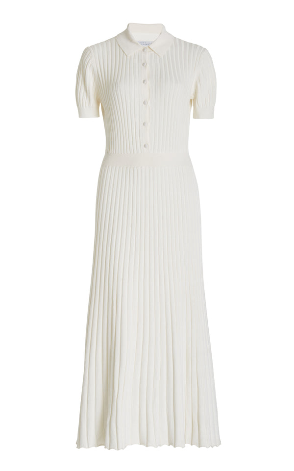 gabriela hearst Amor Knit Midi Dress in Ivory Cashmere Silk