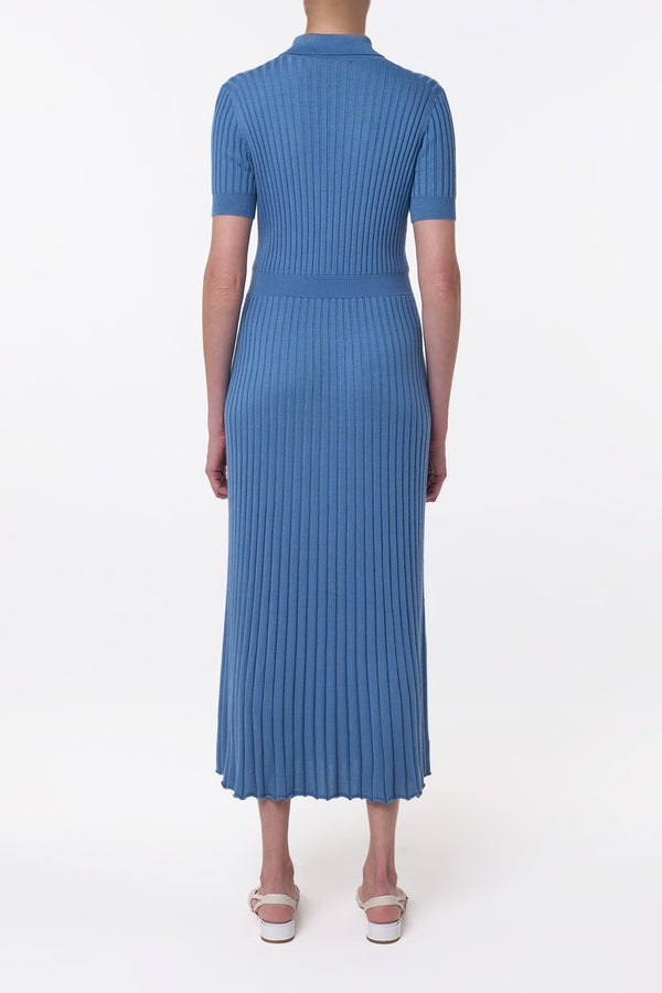 Gabriela Hearst Amor Knit Midi Dress In Sky Cashmere Silk