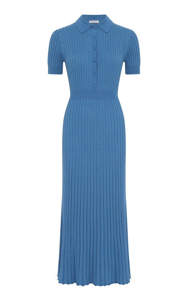 gabriela hearst Amor Knit Midi Dress in Sky Cashmere Silk