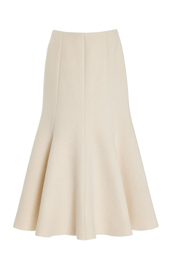 gabriela hearst Amy Midi Skirt in Ivory Double-Face Recycled Cashmere Felt