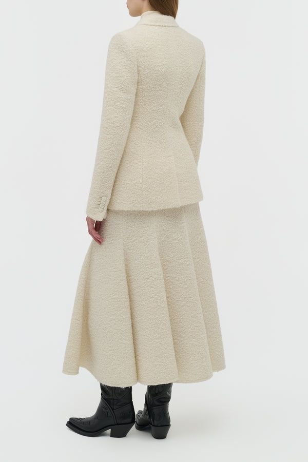 Gabriela Hearst Amy Midi Skirt In Ivory Recycled Cashmere Boucle