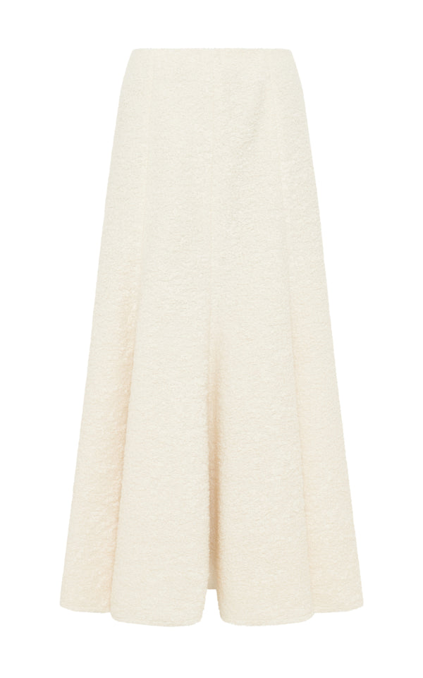 gabriela hearst Amy Midi Skirt in Ivory Recycled Cashmere Boucle