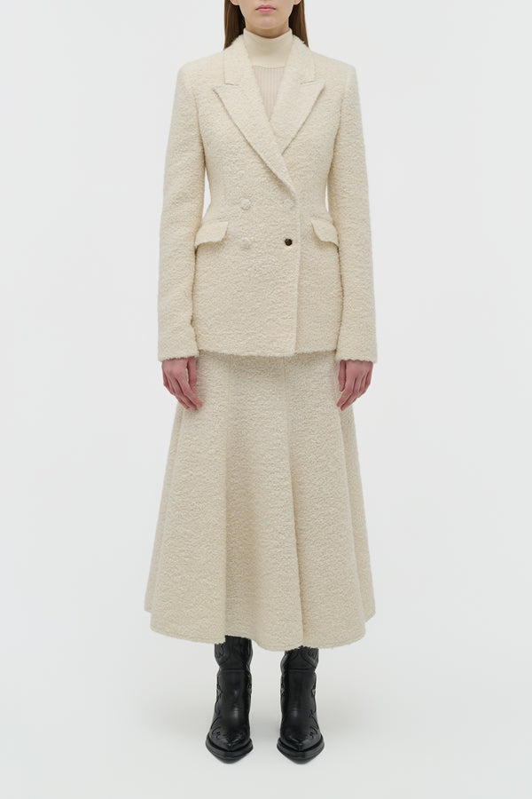 Gabriela Hearst Amy Midi Skirt In Ivory Recycled Cashmere Boucle