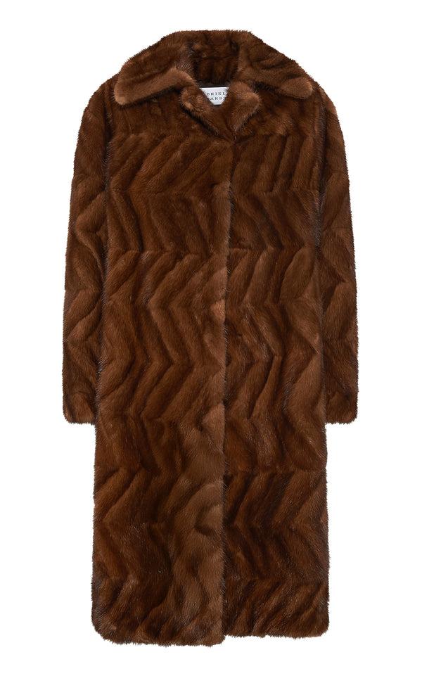 Gabriela Hearst Andal Coat In Mahogany Recycled Mink Fur