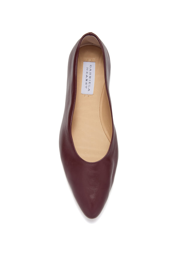 Gabriela Hearst Andre Ballerina Flat Shoe In Bordeaux Leather