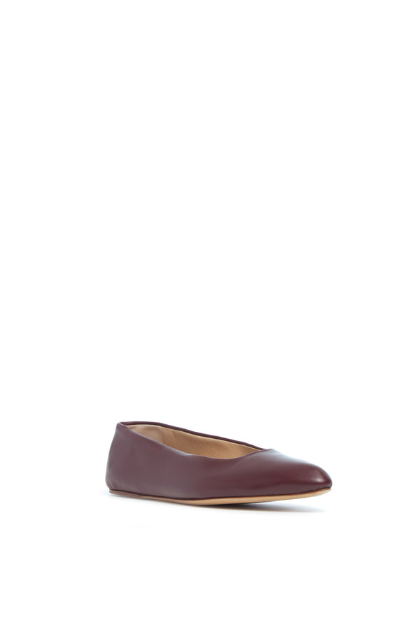 Gabriela Hearst Andre Ballerina Flat Shoe In Bordeaux Leather