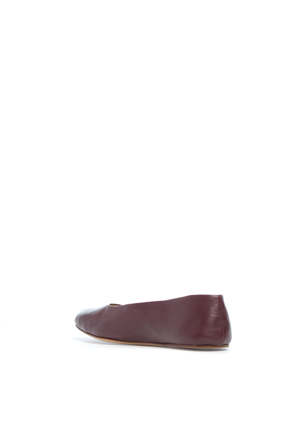 Gabriela Hearst Andre Ballerina Flat Shoe In Bordeaux Leather