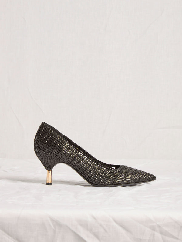 Gabriela Hearst Andres Braided Pump In Black Leather