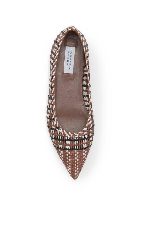 Gabriela Hearst Andres Braided Pump In Cognac Multi Leather