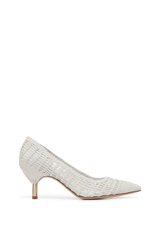 gabriela hearst Andres Braided Pump in Pearlized White Leather