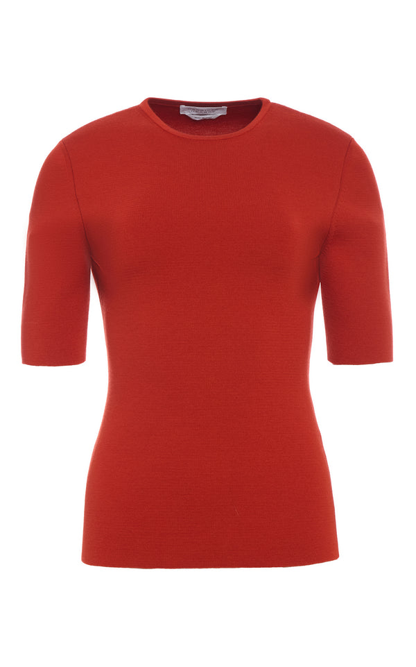 gabriela hearst Andrius Knit Top in Antelope Orange Merino Wool