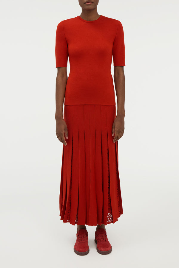 Gabriela Hearst Andrius Knit Top In Antelope Orange Merino Wool