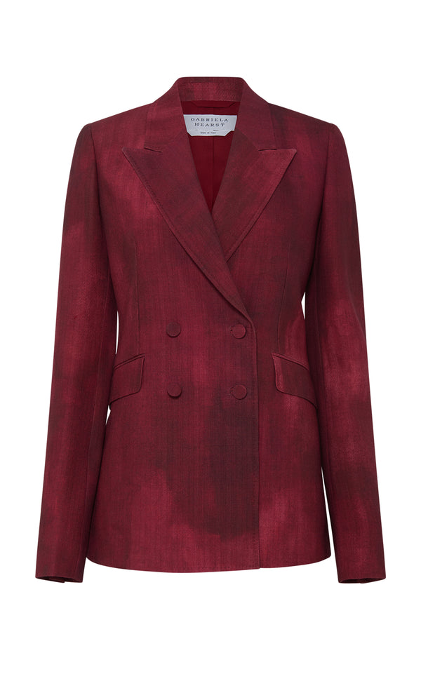 Gabriela Hearst Angela Blazer In Bordeaux Virgin Wool