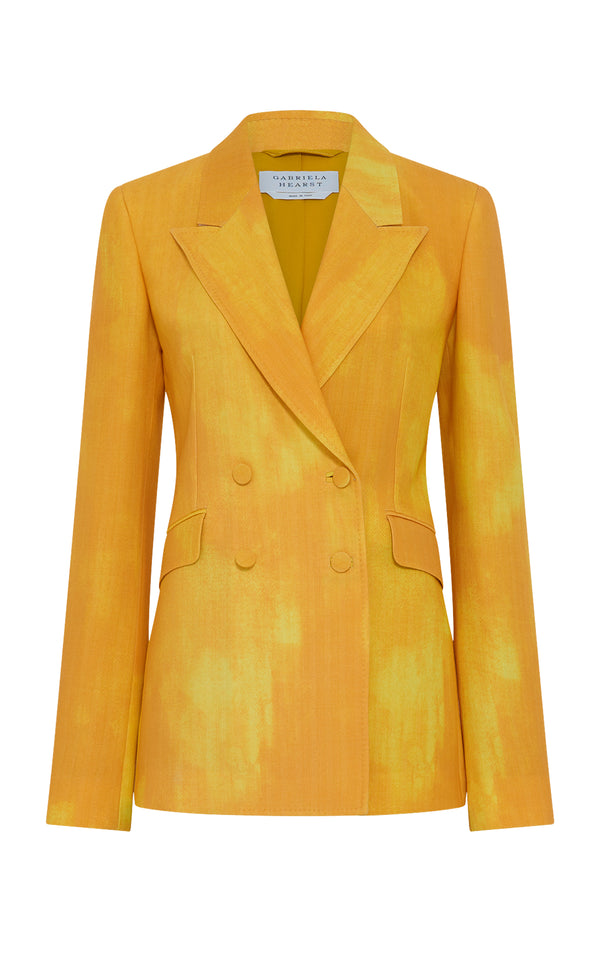 gabriela hearst Angela Blazer in Cadmium Yellow Virgin Wool