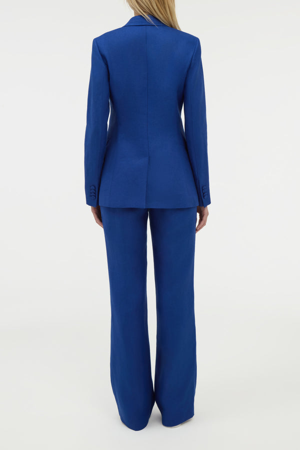 Gabriela Hearst Angela Blazer In Cobalt Linen Twill