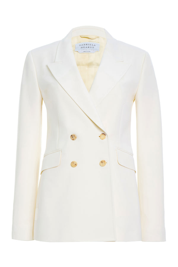 gabriela hearst Angela Blazer in Ivory Sportswear Wool