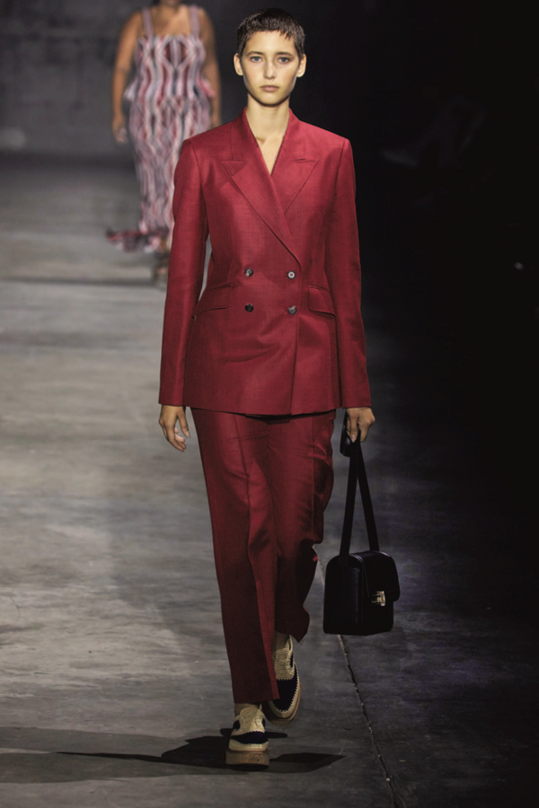 Gabriela Hearst Angela Blazer In Red Wool And Silk Linen