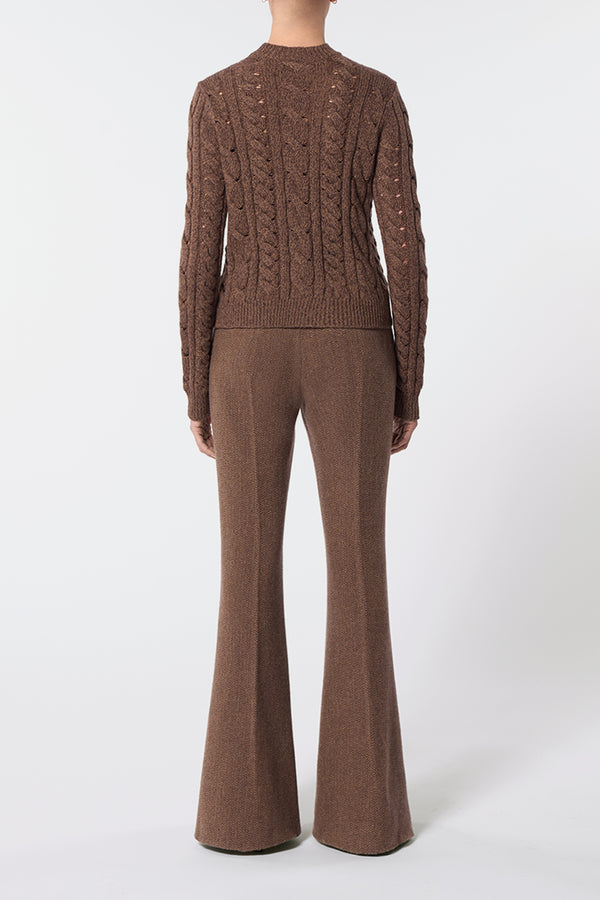 Gabriela Hearst Anthea Knit Sweater In Chocolate Multi Cashmere