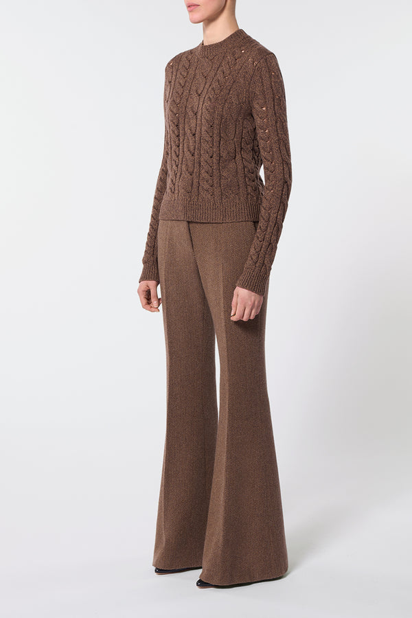Gabriela Hearst Anthea Knit Sweater In Chocolate Multi Cashmere