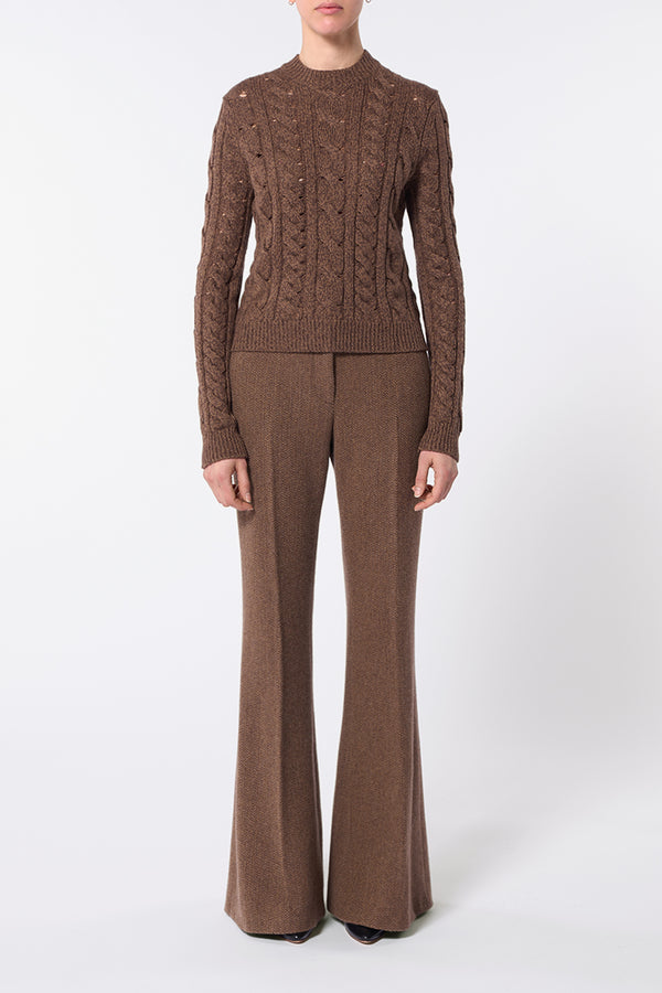Gabriela Hearst Anthea Knit Sweater In Chocolate Multi Cashmere